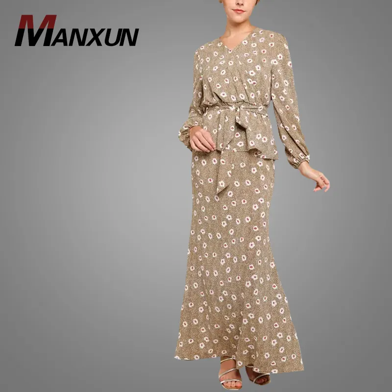 New Design Women Fashion Muslim Suit Islamic Clothing Muslim Dresses Baju Kurung Malaysia