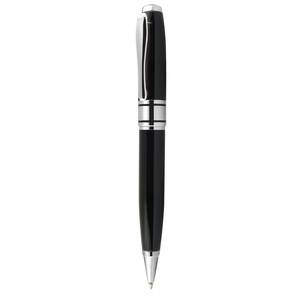 Stylo bille en métal noir brillant avec logo personnalisé (largeurs d'écriture 0,5 mm, 0,7 mm, 1,0 mm) - Product Image 1