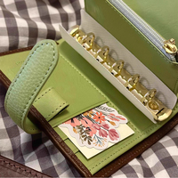 Reliure à anneaux en cuir A7 avec poche zippée, emplacements pour cartes, boucle pour stylo, carnet à feuilles mobiles, journal, planificateur, couverture