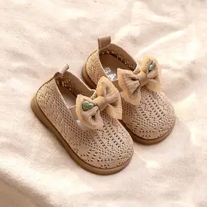 Scarpe da principessa per bambini primavera un anno e mezzo bambino carino bambino fondo morbido scarpe tessute volanti scarpe da ragazza