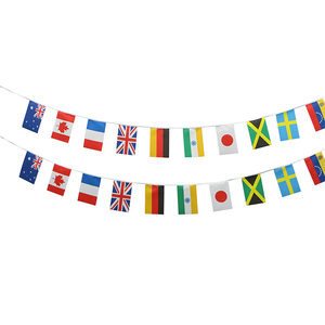 Polyester Rectangular Small <strong>String</strong> <strong>Flags</strong> for Festival Party Sports Promotion Decoration - Product Image 1