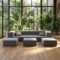 Canapé-lit modulaire sur mesure à une place, en velours, en forme de L, avec housse amovible, rembourrage en éponge haute densité, style moderne minimaliste