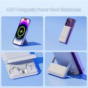 Banque d'énergie magnétique sans fil avec écouteurs True Wireless et support mobile Batterie 5000MAH Sac à dos 18W Chargement rapide pour iPhone - Product Image 6