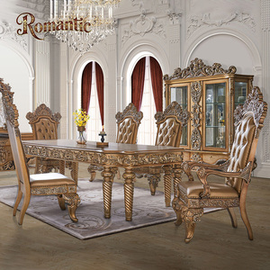 Juego de Muebles de Comedor Clásicos de Campo Americano, Juego de Mesa de Comedor de Madera Maciza de Alta Calidad Personalizado para 6 Personas - Product Image 1