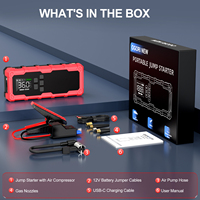 Démarreur de moto ODM personnalisé 720A avec gonfleur de pneus 10000mAh 12V 6-en-1 USB-C/USB-A, écran numérique, charge rapide et éclairage LED