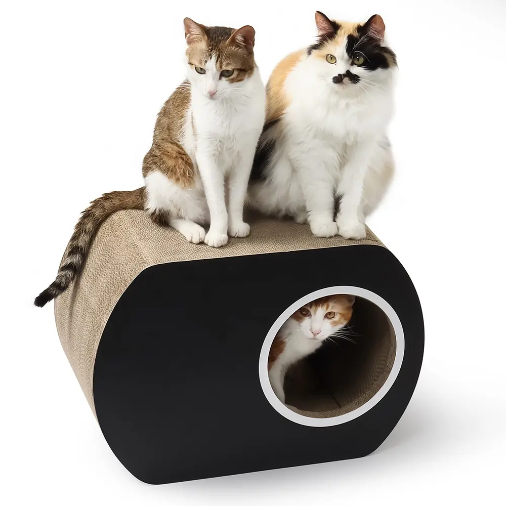 Yeni Oval şık kedi mobilya karton kedi evi ve sıyırıcı