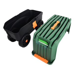 Winslow & Ross 모바일 가든 유틸리티 롤링 카트 벤치 및 인테리어 도구 트레이가있는 플라스틱 보관 시트 및 무릎 꿇기 - Product Image 2