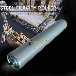 Srollmart Customizable 12/15/20/25mm Carbon Steel Gravity Galvanized <strong>Conveyor</strong> <strong>Roller</strong> PVC Rubber Pallet 50kg Load Capacity 1 Year - Product Image 3