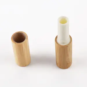 Small Empty bamboo lipstick container lip gloss tube cosmetic lipgloss lip balm packaging good quality 4g 4ml