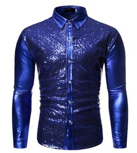 <span class=keywords><strong>Camisas</strong></span> de Lentejuelas para <span class=keywords><strong>Hombre</strong></span>, <span class=keywords><strong>Camisas</strong></span> de Vestir de Lujo de Manga Larga, <span class=keywords><strong>Camisas</strong></span> Brillantes para Bodas y Negocios - Product Image 4