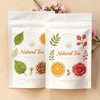 Sachets personnalisés en papier kraft de qualité alimentaire pour fleurs et comprimés de thé, pochettes à trois soudures, biodégradables, parfumés, pour thé du sommeil et médicaments