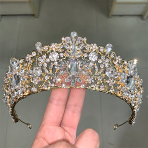 Couronne de mariée Baroque de luxe en cristal, diadème de reine, <span class=keywords><strong>mariage</strong></span>, Baroque, référence RE4434 - Product Image 2