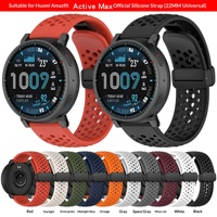 Bracelet en silicone magnétique/pliable pour Amazfit Huami Active Max, style officiel, respirant, 22 mm