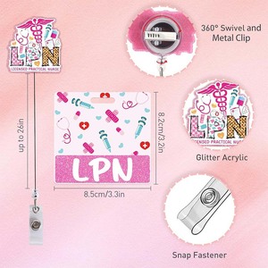 Distintivo per infermiere in acrilico glitterato con Badge orizzontale o verticale regalo per Badge per operatore sanitario - Product Image 3