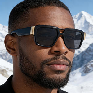 Lunettes de soleil pour homme Cy-98473, monture large noire en PC, protection UV400, protection solaire extérieure, transmission de classe 2 - Product Image 4