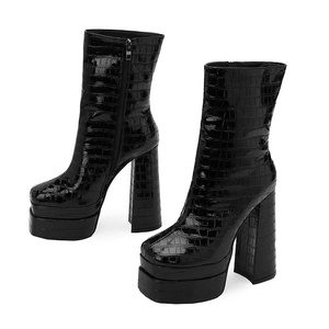 La piattaforma di moda con tacchi spessi migliora gli stivali nudi e comodi <span class=keywords><strong>stivaletti</strong></span> col tacco alto - Product Image 5