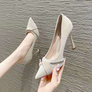 2026 New Summer Women Pointed Toe Thin <b>Stiletto</b> Slip On High Heels High-End Professional Work Bridesmaid Dress Shoes - Product Image 1