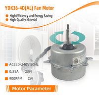Motor de Ventilador Eléctrico de Metal YDK36-4D(AL) AC220-240V 50HZ 0.35A 900RPM 23W BCL para Piezas de Aire Acondicionado Exterior 4Ploes YKT-36-4-24L