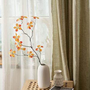 Fleur artificielle CallaFloral, branche unique, orange et verte, en polyester, pour décoration intérieure - Product Image 1