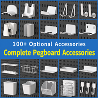 Accessoires pour panneaux perforés multi-usages, crochets et paniers sans perçage pour l'organisation de la cuisine, de la salle de bain et de la chambre à coucher