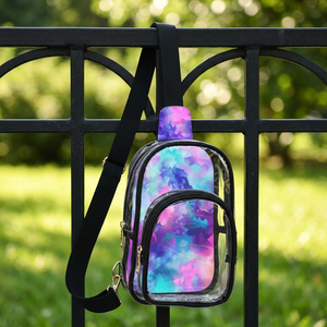 Sac à bandoulière transparent en PVC personnalisé pour femmes, sac à bandoulière imperméable pour filles, sac à bandoulière coloré à l'aquarelle - Product Image 5