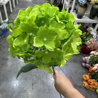 Bunga Hydrangea Sutra Buatan Tangan Realistis Grosir, Tangkai Tunggal, untuk Rumah, Pernikahan, Thanksgiving, Hari Valentine