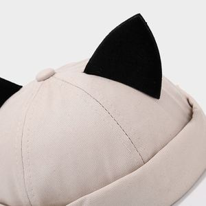 Nouveau bonnet Docker pour femme, style Yuppie, avec oreilles de chat mignonnes, coupe melon, Printemps-Été - Product Image 4