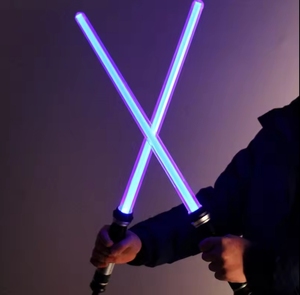 2 en 1, juguetes láser brillantes acoplables, <span class=keywords><strong>Darth</strong></span> Vaders, <span class=keywords><strong>espada</strong></span>, Cosplay, niños, arco, juguete, sable de luz nocturna con sonido, juguetes de música - Product Image 1