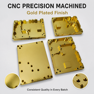 Boîtier RF <span class=keywords><strong>micro</strong></span>-<span class=keywords><strong>ondes</strong></span> en aluminium plaqué or usiné CNC de précision pour composants électroniques, OEM et vente en gros - Product Image 2
