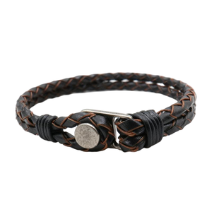 Fabbrica di nuovo arrivo a buon mercato Vintage eleganti bracciali in pelle intrecciata marrone per gli uomini gioielli <span class=keywords><strong>accessori</strong></span> di moda - Product Image 5