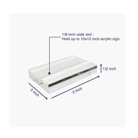 Grands porte-panneaux en acrylique transparent de 3 pouces, inclinaison de comptoir, numéros de table en perspex, présentoirs, supports de présentation en lucite, fentes pour cartes de placement