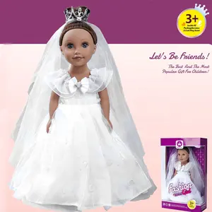 Grossistas Fornecedores 18 polegadas Boneca Bonita Meninas Brinquedo 45cm 3D Olhos Grandes Princesa Vestido Moda Boneca