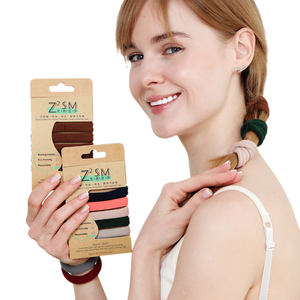 Bandes de <span class=keywords><strong>cheveux</strong></span> élastiques en coton sans couture de taille moyenne pour femmes Porte-queue de cheval à la mode sans tissu endommagé - Product Image 6