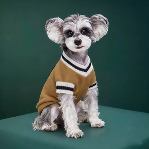 Gilets tricotés pour chiens et chats, couleur unie, polyester, confortables, style campus, vêtements pour petits animaux, tenue pour Teddy Bear - Product Image 4