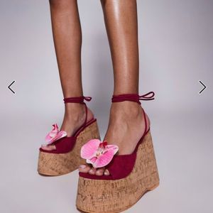 Escarpins à fleurs, nouveau design, semelle épaisse, talons compensés hauts pour femmes - Product Image 5
