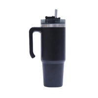 Nouvel Arrivage – Bouteille d'eau isotherme en acier inoxydable 30 oz avec logo personnalisé, double paroi, paille et poignée pour voiture