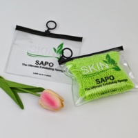 Pochette zippée en PVC transparent avec tirette circulaire, logo personnalisé imprimé, trousse de toilette imperméable pour les voyages