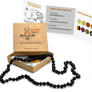<span class=keywords><strong>Collana</strong></span> in <span class=keywords><strong>Ambra</strong></span> Baltica Autentica Certificata Guru Amber con Tungsteno per Donne Uomini Unisex <span class=keywords><strong>Adulti</strong></span> 55 cm Gioielli Artigianali con Perline - Product Image 1