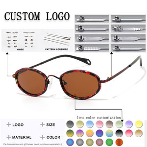 Gafas de sol ovaladas con montura completa, montura multicolor, lentes verdes, protección UV400, protección solar unisex para adultos - Product Image 2