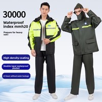 Combinaison de pluie pour moto Jecool pour homme, deux pièces, PVC imperméable, résistante aux intempéries, modèle épais 3131 pour la conduite