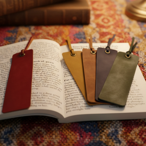 Quick Ship PU Leather Modern <b>Bookmark</b>-Personalized Embossed Design Portable for Promotional <b>Gifts</b> Student Use Birthday - Product Image 1