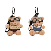 Porte-clés en peluche mini ours en vente chaude, porte-clés en peluche ours mignon en gros, pendentif ours en peluche doux pour sacs de femmes et hommes