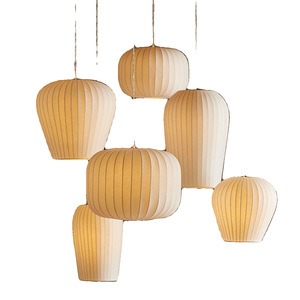 Japanese Style Pendant <b>Light</b> Round White E27 <b>LED</b> Chandelier For Restaurant <b>Tea</b> Room Zen Space - Product Image 2