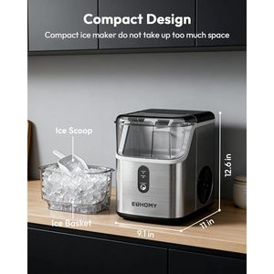 Euhomy Nugget <b>Ice</b> <b>Maker</b> 34lbs 24h Stainless Steel Countertop Machine With Light Indicator Electric Countertop <b>Ice</b> <b>Maker</b> Stainles - Product Image 6