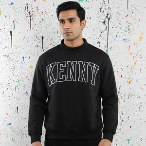 Kenny <b>Mock</b> <b>Neck</b> Sweatshirt 100% Cotton Applique Embroidery wide <b>neck</b> Sweatshirt Finer Threads - Product Image 1