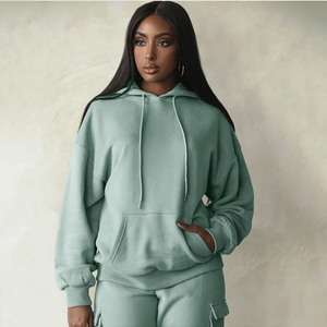 Conjunto Deportivo Casual de 2 Piezas para Mujer, Pantalones Deportivos de Invierno, Sudadera con Capucha y Cuello Redondo, Conjunto Personalizado - Product Image 3
