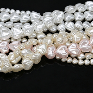 Perles en verre teint en gros, perles en forme de cœur, multicolores, imitation perle, pour la fabrication de bracelets, colliers, bijoux, bricolage - Product Image 4