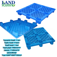 Palettes en plastique empilables HDPE de qualité alimentaire, robustes, pour le transport de marchandises lourdes, liquidation de palettes, utilisées pour l'emballage logistique.