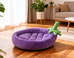 Cama para Mascotas Meiweipet, Cuadrada, Morada, Resistente, de Invierno, con Patrón Sólido, 100% Algodón, Lavable a Mano, para Gatos, Perros y Animales Pequeños - Product Image 5
