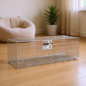 Cage à lapin 215 x 100 x 85 cm en acier galvanisé argenté, enclos pour animaux de compagnie de taille moyenne - Product Image 2